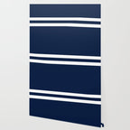 Strong Deco - Minimalist Geometric Pattern in White and Nautical Navy Blue Wallpaper Gallery Image 2