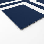 Strong Deco - Minimalist Geometric Pattern in White and Nautical Navy Blue Welcome Mat Gallery Image 2