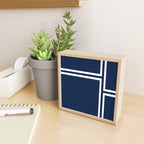 Strong Deco - Minimalist Geometric Pattern in White and Nautical Navy Blue Mini Art Print Gallery Image 2