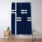 Strong Deco - Minimalist Geometric Pattern in White and Nautical Navy Blue Window Curtain Gallery Image 5