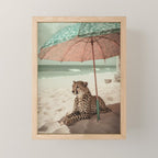 Cheetah's Vacation, Beach Prints Mini Art Print Gallery Image 1