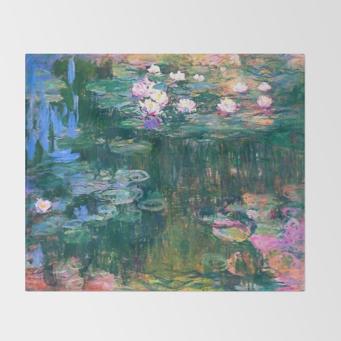 Claude Monet Water Lilies,Nymphéas Throw Blanket Gallery Image 2