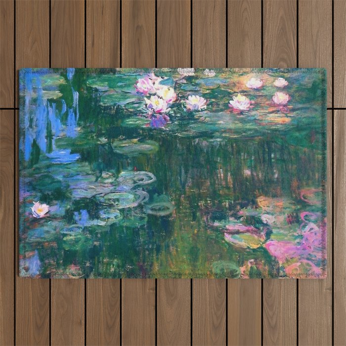 Claude Monet Water Lilies,Nymphéas Outdoor Rug Gallery Image 1