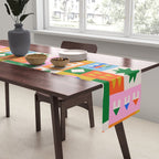 Colorful nordic children toy doodle art pattern Table Runner Gallery Image 2