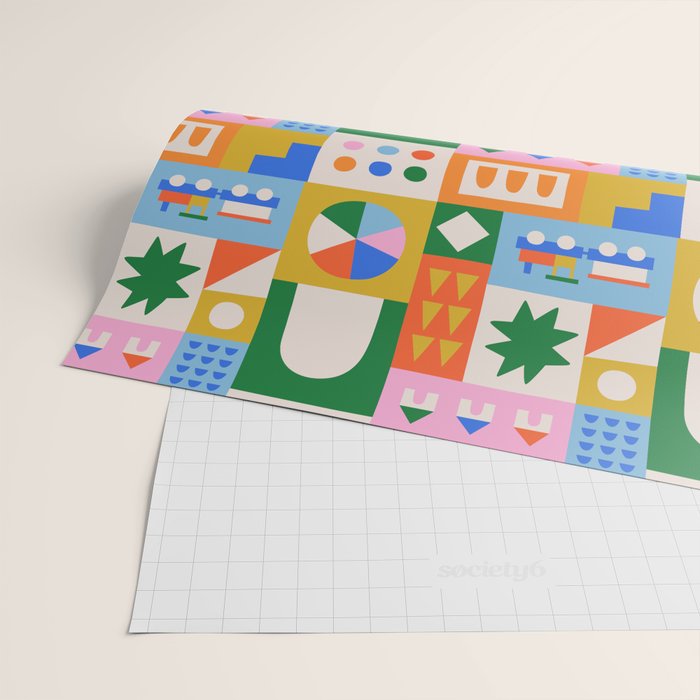 Colorful nordic children toy doodle art pattern Wrapping Paper Gallery Image 2