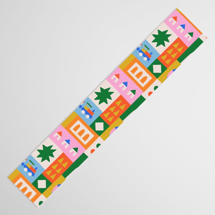 Colorful nordic children toy doodle art pattern Table Runner Gallery Image 3