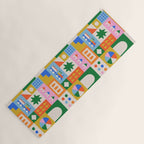 Colorful nordic children toy doodle art pattern Yoga Mat Gallery Image 1