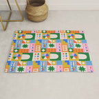 Colorful nordic children toy doodle art pattern Rug Gallery Image 1