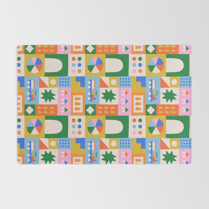 Colorful nordic children toy doodle art pattern Rug Gallery Image 2