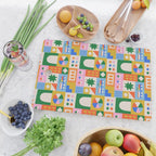 Colorful nordic children toy doodle art pattern Cutting Board Gallery Image 2
