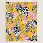 Striped For Life | Zebra Mango Forest | Modern Bohemian Wildlife Jungle | Botanical Nature Jigsaw Puzzle Gallery Image 1