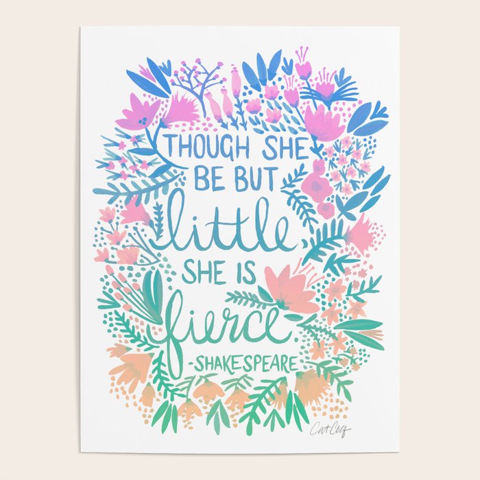 Little & Fierce - Lavender Mint OmbrÃ© Poster Gallery Image 1
