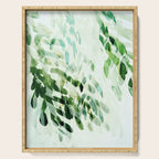 fresh summer rain abstract watercolor leaves Serving Tray Gallery Image 1