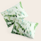 fresh summer rain abstract watercolor leaves Pillow Sham Gallery Image 3