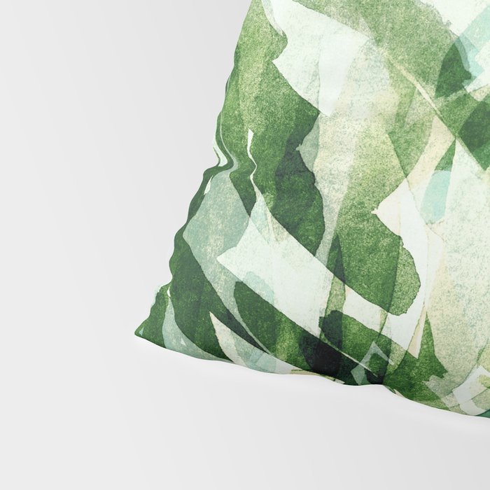 fresh summer rain abstract watercolor leaves Pillow Sham Gallery Image 4