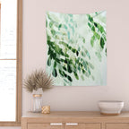 fresh summer rain abstract watercolor leaves Wall Tapestry Gallery Image 2