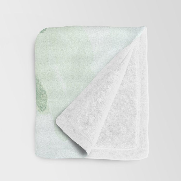 fresh summer rain abstract watercolor leaves Throw Blanket Gallery Image 3