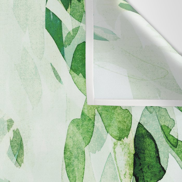 fresh summer rain abstract watercolor leaves Wall Tapestry Gallery Image 3
