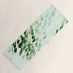 fresh summer rain abstract watercolor leaves Yoga Mat Gallery Image 1