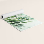 fresh summer rain abstract watercolor leaves Yoga Mat Gallery Image 2