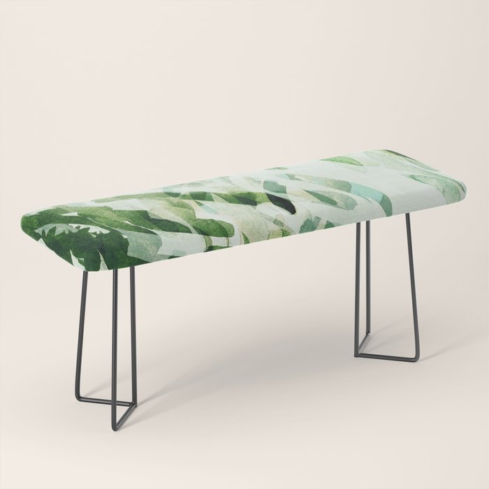 fresh summer rain abstract watercolor leaves Bench Gallery Image 1