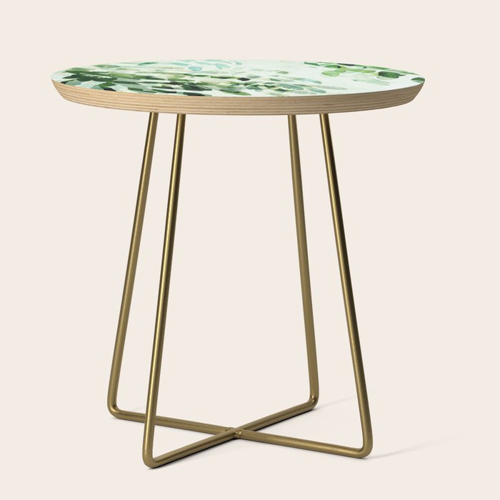 fresh summer rain abstract watercolor leaves Side Table Gallery Image 1
