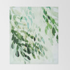 fresh summer rain abstract watercolor leaves Throw Blanket Gallery Image 2