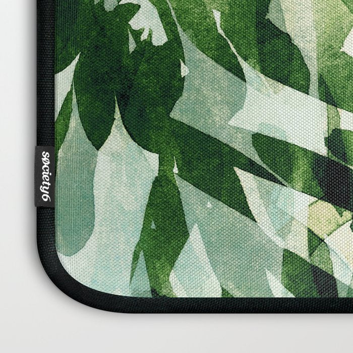 fresh summer rain abstract watercolor leaves Laptop Sleeve Gallery Image 3