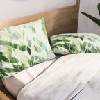 fresh summer rain abstract watercolor leaves Pillow Sham Gallery Image 2