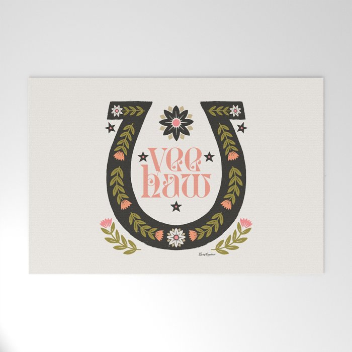 Yee Haw Horseshoe Welcome Mat Gallery Image 1