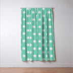 Northern Winter Star Festive Grid Pink White and Mint Green Window Curtain Gallery Image 3