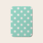 Northern Winter Star Festive Grid Pink White and Mint Green Bath Mat Gallery Image 1
