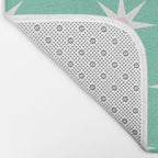 Northern Winter Star Festive Grid Pink White and Mint Green Bath Mat Gallery Image 2
