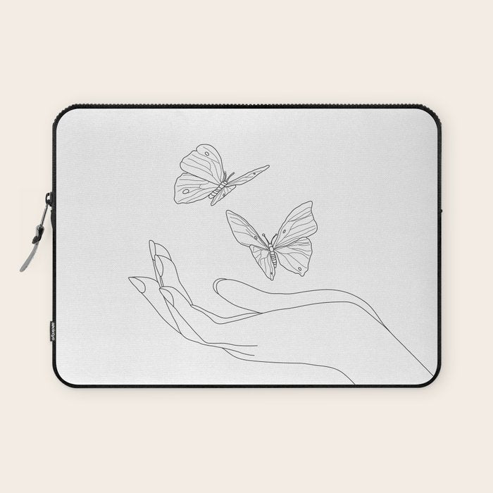 Butterflies on the Palm of the Hand Laptop Sleeve Gallery Image 1