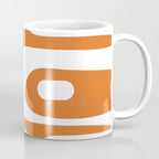 Mid Century Modern Piquet Abstract Pattern in Burnt Orange and White Coffee Mug Gallery Image 1