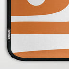 Mid Century Modern Piquet Abstract Pattern in Burnt Orange and White Laptop Sleeve Gallery Image 3