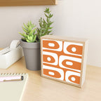 Mid Century Modern Piquet Abstract Pattern in Burnt Orange and White Mini Art Print Gallery Image 2