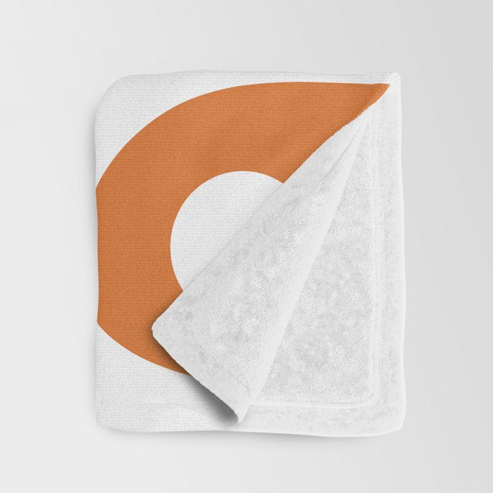 Mid Century Modern Piquet Abstract Pattern in Burnt Orange and White Throw Blanket Gallery Image 3
