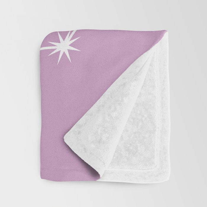 Capricorn Zodiac Star Constellation Line Art Pastel Lilac Throw Blanket Gallery Image 3