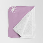 Capricorn Zodiac Star Constellation Line Art Pastel Lilac Throw Blanket Gallery Image 3