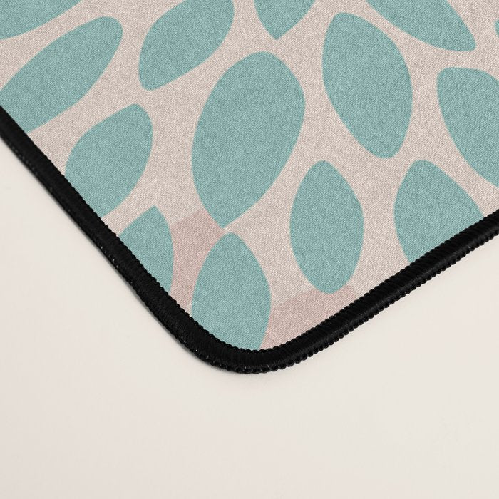 Modern Floral Prints, Coral Teal and Green Desk Mat Gallery Image 4