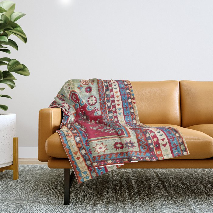 Sivas Central Anatolian Niche Rug Print Throw Blanket Gallery Image 1