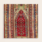 Sivas Central Anatolian Niche Rug Print Wood Wall Art Gallery Image 1