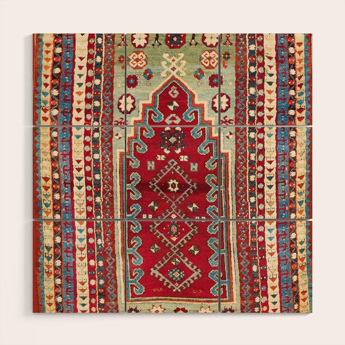 Sivas Central Anatolian Niche Rug Print Wood Wall Art Gallery Image 1