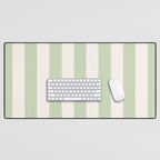 Pastel Green Vertical Stripes Desk Mat Gallery Image 1