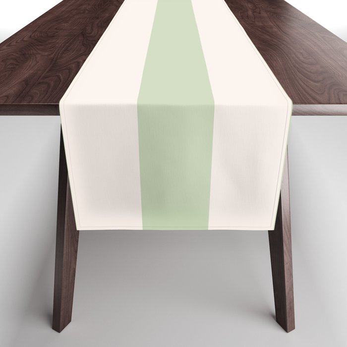Pastel Green Vertical Stripes Table Runner Gallery Image 1