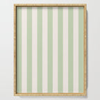 Pastel Green Vertical Stripes Serving Tray Gallery Image 1