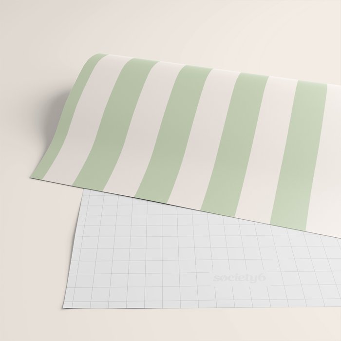 Pastel Green Vertical Stripes Wrapping Paper Gallery Image 2