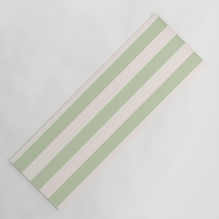 Pastel Green Vertical Stripes Yoga Mat Gallery Image 1