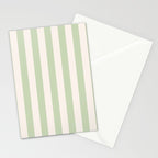 Pastel Green Vertical Stripes Stationery Card Gallery Image 2
